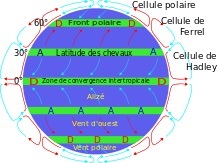 Circulations atmosphériques terrestres.
